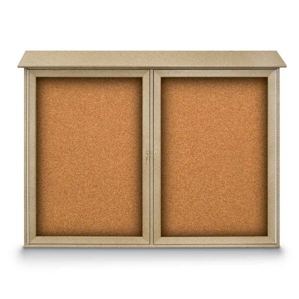 Indoor Enclosed Combo Board, 48"x36", Satin Frame/Black & Cork
